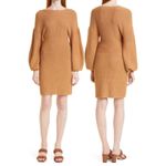 STAUD NEW  Women's Small Marylebone Long Sleeve Sweater Mini Dress Camel Brown Photo 1