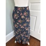 Orvis  Women's Size 8 Denim Floral Button Down Midi Skirt Y2K Style Cotton Photo 2