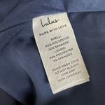 Lulus NEW  Admirably Chic Navy Blue Satin Lace-Up Mini Dress With Pockets Medium Photo 11