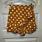 Pretty Little Thing Mustard Polka Dot Frill Detail Skort Short size 2 Photo 0