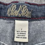 Red Rivet  Jean Shorts Size 7 Denim Cut Off Frayed‎ Raw Hem Thick Stitch Pockets Photo 6