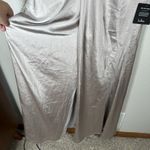 Lulus NEW  Perfect Refinement Silver Gray Satin Maxi Dress Formal Gown Size Large Photo 2
