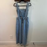 V Victoria Denim Overall Jumper Midi Dress Medium Blue Photo 3