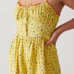 Urban Outfitters Betti Print Linen Blend Floral Romper Shorts Yellow Size XS Photo 0