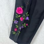 Yves Cossette Depeche Mode Silk Floral Embroidered‎ Beaded High Rise Crop Pant Black Size 10 Photo 10