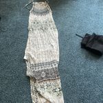 Hale Bob  medium M halter Cream and Black Maxi dress double side slits Photo 13