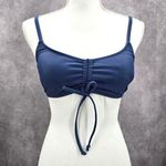 None Blue Padded Adjustable String Clasp Bikini Top Swimwear Medium Photo 0