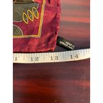 Vintage Burgundy Silk Handkerchief Geometric Italian 80s 90s Red Photo 8