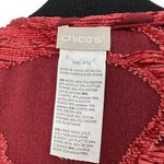 Chico's | S/M | Chenille Floral Jacquard Ruana Maroon Kimono Fringe Cardigan Photo 5