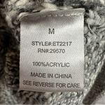 Everly  Women's Sweater Cable Knit Black & White Marled Acrylic Long Sleeved M Photo 1