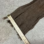 100% Pure Wool Scarf Tan Brown Houndstooth Fringe Photo 3