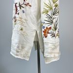 Johnny Was NWOT  Embroidered Floral French Terry Raw Hoodie Sweatshirt Sz S Cream Photo 5