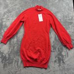 NWT Exlura Women's Bodycon Sweater Dress Size Large Pullover Red Mock Neck Photo 0
