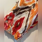 Chico's CHICO’S Retro Abstract Print Open Front Jacket Orange Red Gold Size 3 (16) Photo 3