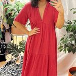 Anthropologie  V-Neck Short Sleeve Maxi Dress Pink Size Small Photo 0