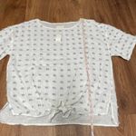 Lou & grey  Ann Taylor LOFT White Knot Short Sleeve Textured Blouse Size Medium Photo 7