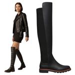 Stuart Weitzman  Over the Knee Adrina City Boots Black Leather Size 10.5 Photo 1