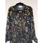 Alexis Womens Dress Black Rianna Floral Satin Long Sleeve Blouson Flowy Size XL Photo 6