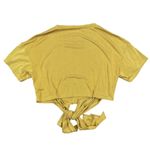 Lovers + Friends  - Tie Front Crew Neck Short Sleeve Cropped Tee in Yellow Photo 2