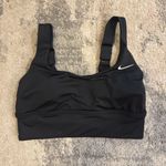 Nike Women's Black Sports Bra with White Swoosh Photo 0