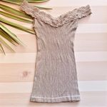 Guess JEANS Authentic Lace Trim Glitter Ribbed Knit Top Juniors XS/S Photo 1