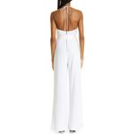 Alice + Olivia  Primrose Cowl Neck Belted Solid White Wide Leg Jumpsuit Size 14 Photo 1