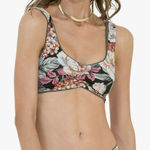 Maaji  Pine Green Passion 2 Way Wear Classic Floral Bralette Bikini Top‎ Size M Photo 0