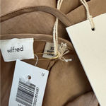 Wilfred NWT Aritzia  Landscape Satin Midi Dress in Gold Camel Chameau Size XS Photo 7