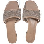 J. Crew Factory Rhinestone mesh slide sandals CI954 6 NWT Tan Photo 1