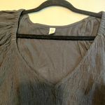 BP  Women's Smocked V Neck Peplum Top Short Sleeve‎ Black 2X Photo 4