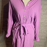 A New Day  Women's Pink‎ Shirt Dress Long Sleeve Belted Casual Career Dress Photo 0