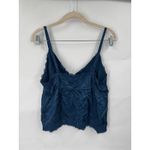 Shyanne  Lace Trim Satin Babydoll Cami Top Women M Blue Y2K Inspired Festival Photo 1