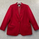 Vintage Sag Harbor 100% Wool Blazer Jacket Academia Preppy Holiday Office W 8P Red Photo 0