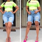 Crop tie shirt. Neon Yellow . Size Small Size M Photo 1