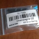 Simulated Champagne Diamond and Freshwater Pearl Sterling Silver Earrings Photo 7