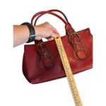 ALDO Red Leather Handbag With Buckle Detailing & Zip Closure Photo 9
