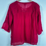 Lucky Brand Boho Ren Faire Cotton Top With Embroidery and Tasseled Drawstrings Photo 1