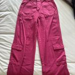 Pretty Little Thing  PETITE HOT PINK CARGO POCKET BAGGY WIDE LEG JEANS Photo 1