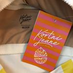 Kortni Jeane  Tankini Top Sweetheart Removable Cups Striped Yellow White M Photo 2