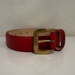 Talbots  red leather belt gold buckle, Size Small Photo 6