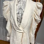 Pretty Little Thing Blazer Woven Lapel Side One Button Puff Sleeve Oversized Plus-size Cream Photo 1