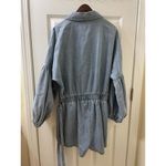 NWT Mable Denim Balloon Sleeve Rompe Sz L Tie Waist Shorts Cotton Boho Western Blue Size L Photo 11