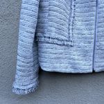 Karl Lagerfeld Paris Tweed Zip Jacket 2 Soft White/Black Fringe Photo 2