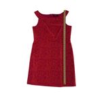 Ellen Tracy  Vibrant Pink Orange Swirl Floral Roses Midi Dress Pockets Size Large Photo 9