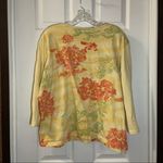 Caribbean Joe  Yellow Print Scoop Neck 3/4 Sleeve Top 2X Photo 6
