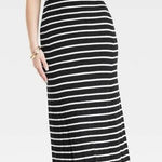 A New Day Striped Sleeveless Linen Blend Knit Sweater Midi Dress Size M Photo 0