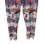 Onzie Bold Floral Print Stripe Cropped Leggings Size S/M Photo 2