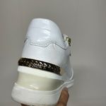ALDO  White and Gold Sneakers with Padded Ankle Collar Photo 5