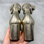 Saint Laurent NEW  Babies Edgy Mary Jane Ankle Strap Pumps Mid Heels Gold 38.5 Photo 6