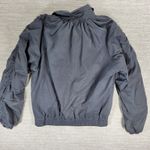 Open Edit Grey Ruched Sleeve Bomber Jacket Full Zip Collared Casual Womens XS Photo 13